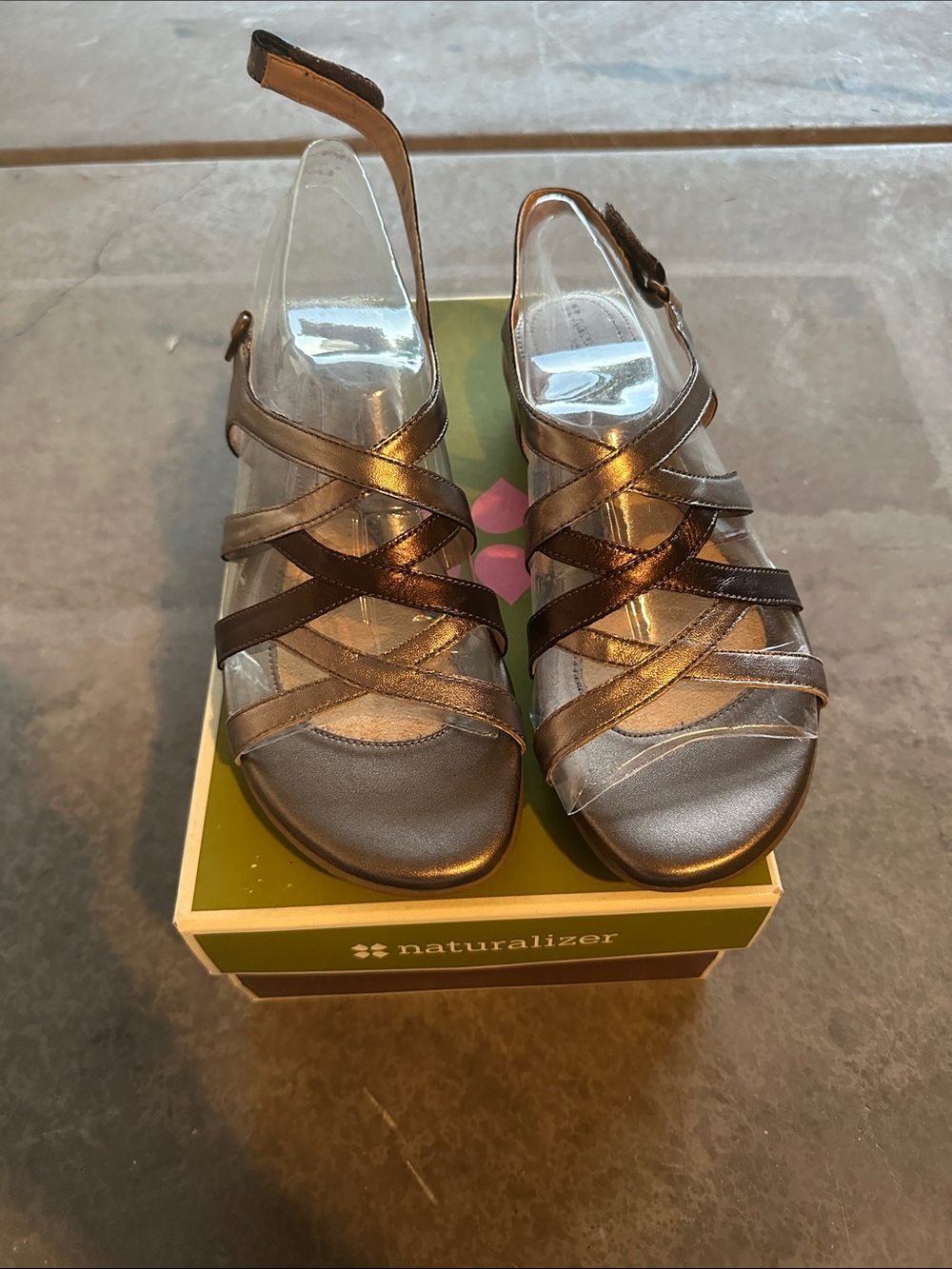 Naturalizer Women's Metallic Bronze Strappy Slingback Sandals